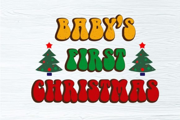 Baby's First Christmas Retro Embroidery Design