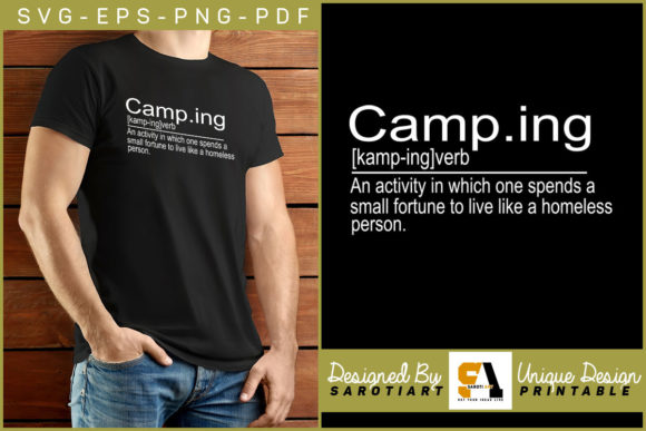 Camping Definition Funny T-shirt Design Review