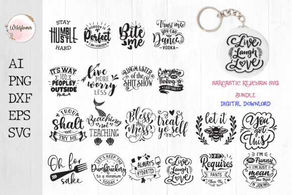 Sarcastic Keychain Svg Bundle Review