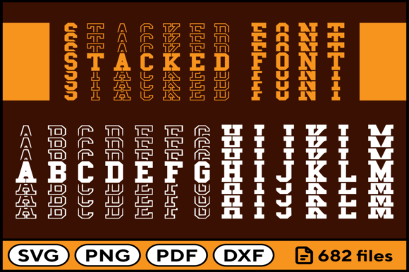 Stacked Font SVG PNG PDF DXF Review